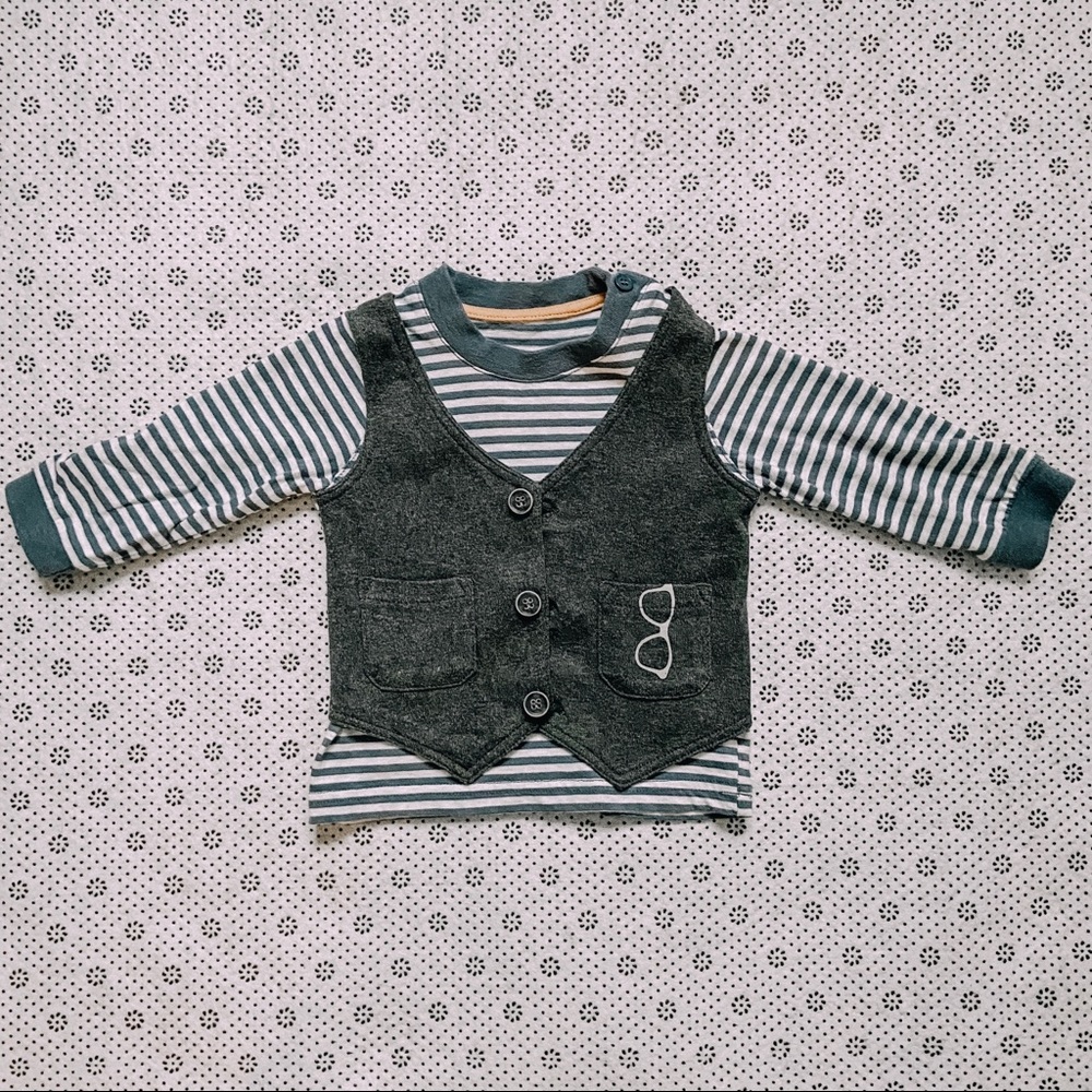 George - Kids 2 in 1 Top and button up Waistcoat